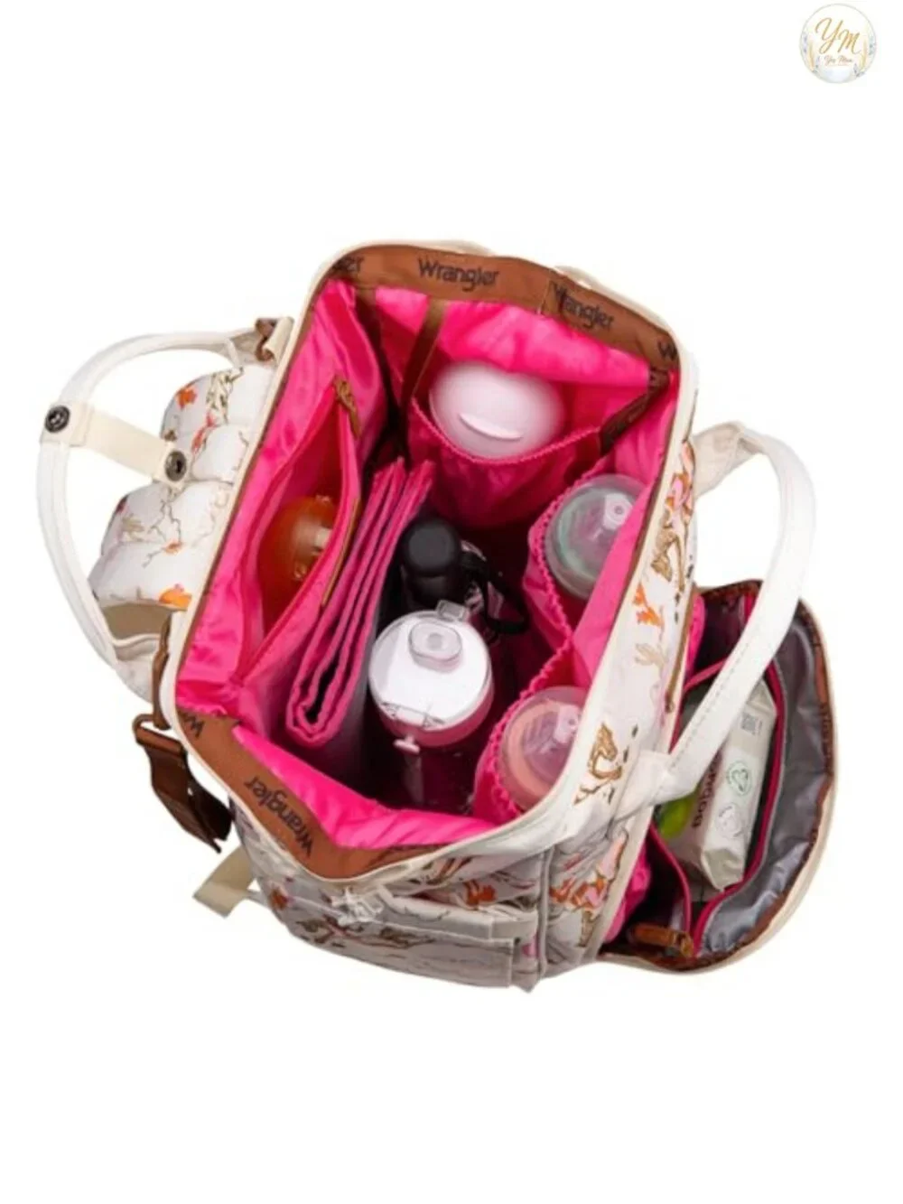 Wrangler Aztec Diaper Backpack with Changing Pad, Insulated Pockets & Pacifier